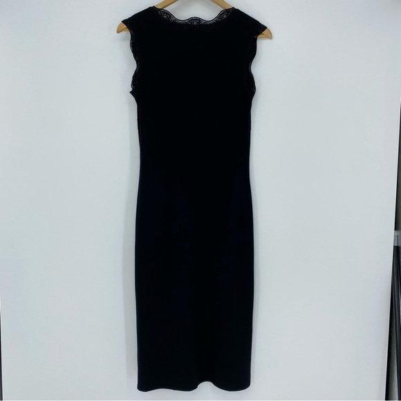 Guess Jeans fitted black sleeveless dress with lace women's size medium - Picture 3 of 16